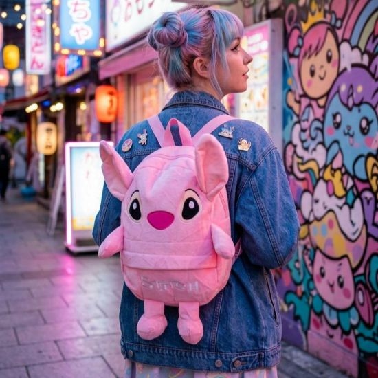 صورة شنطة اطفال  stich وردي